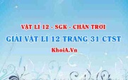 Giải Vật lí 12 trang 31 Chân trời Sáng tạo